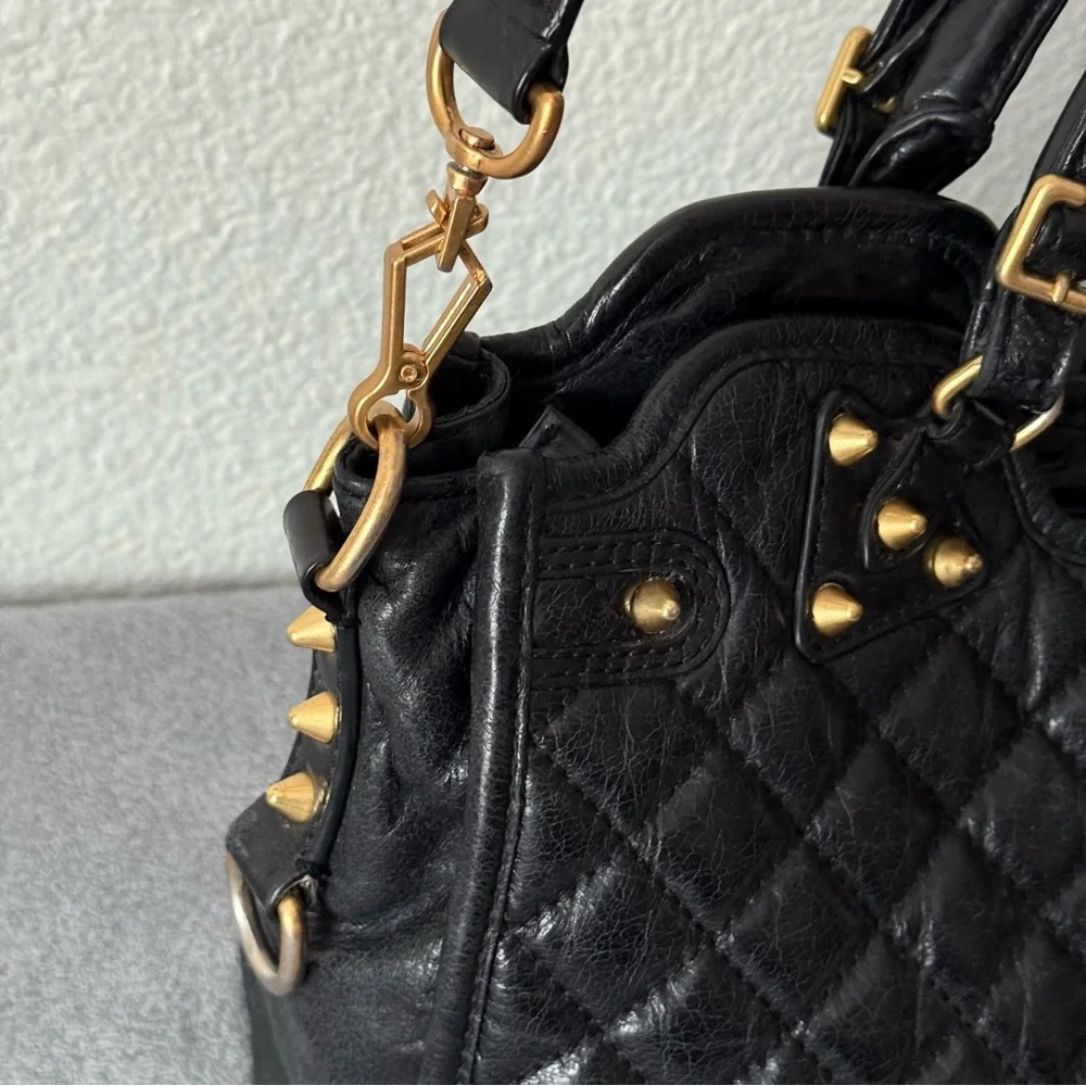 Rebecca Minkoff Quilted Leather Desired Satchel/Crossbody Bag Studded